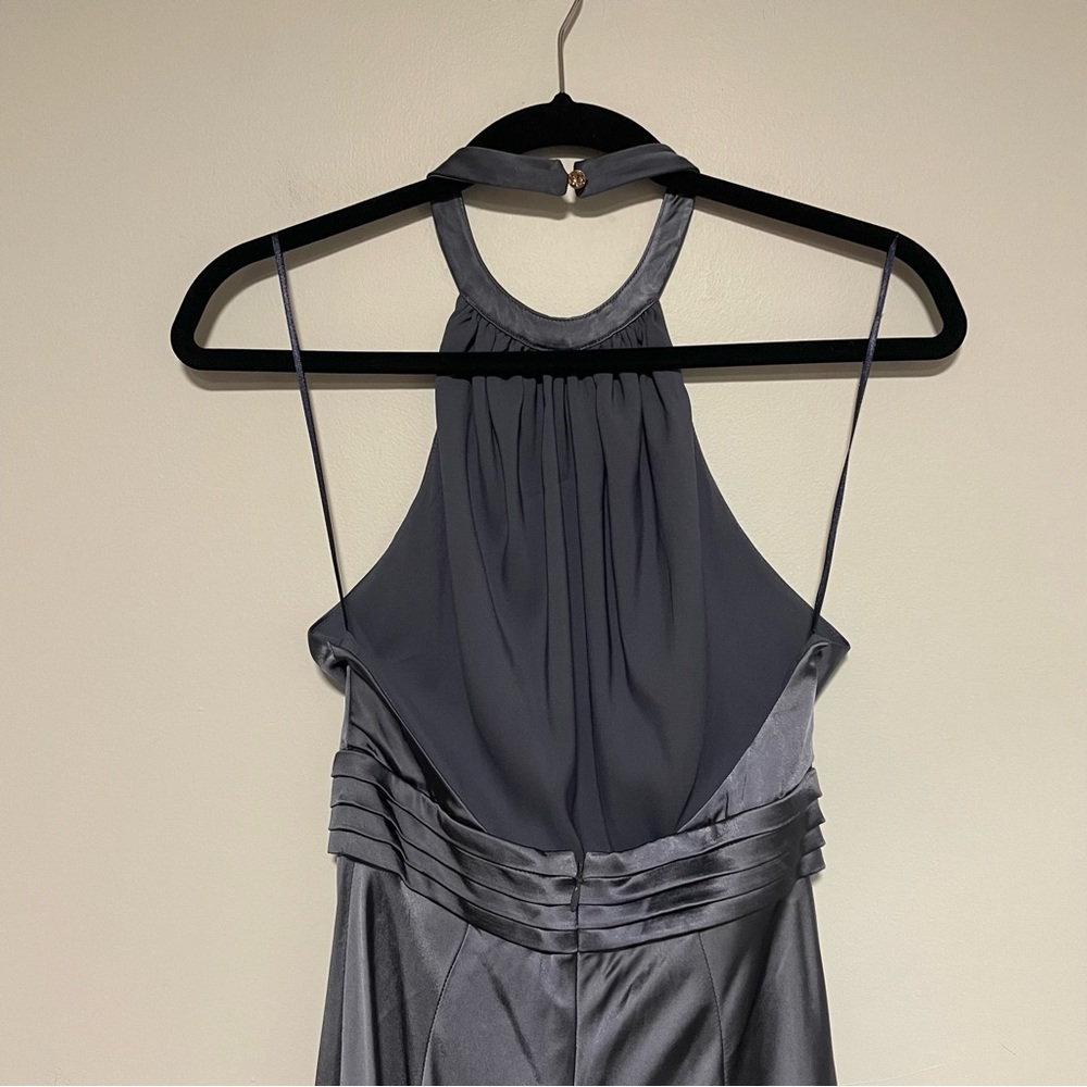 Keepsake the Label for Anthropologie Slate Blue Halter Formal Dress - Picture 8 of 13